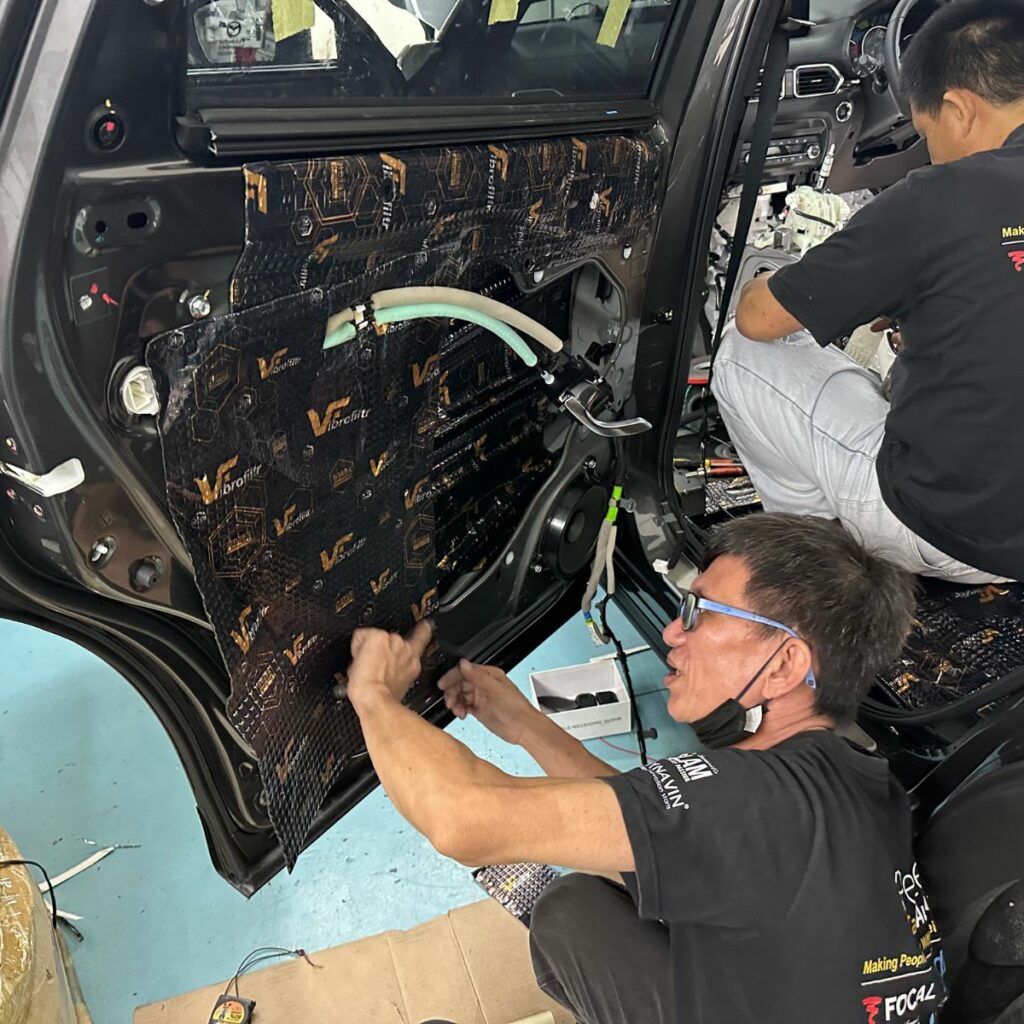 Soundproofing and Speaker Upgrade on Mazda