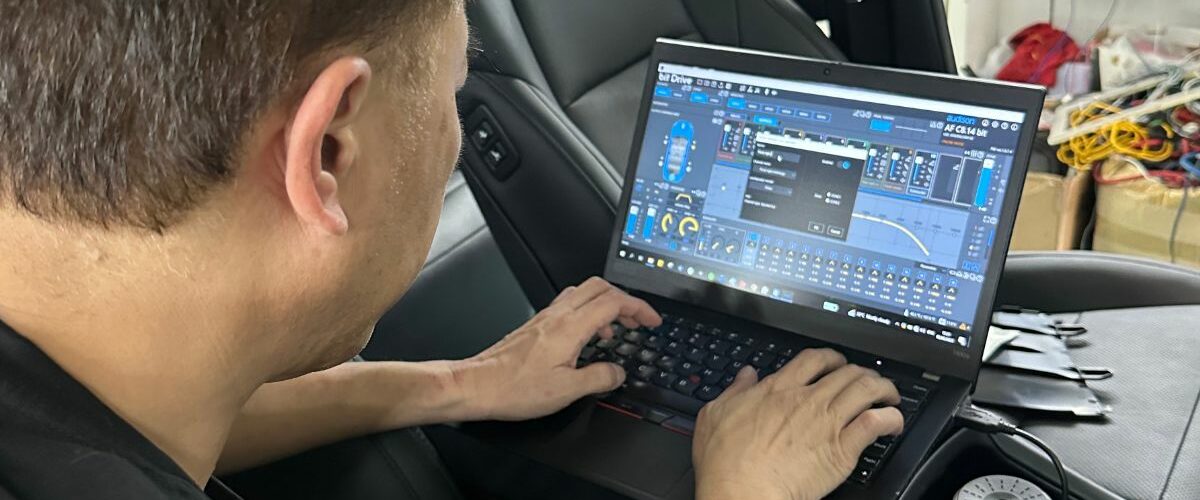Upgraded car speakers installed for better sound quality