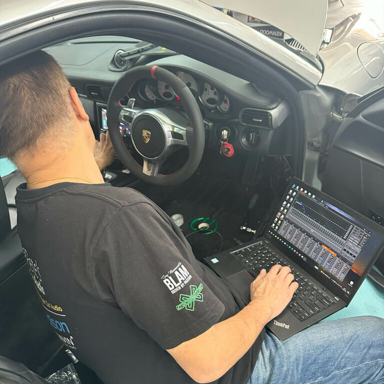 Porsche DSP tuning for car audio system upgrade